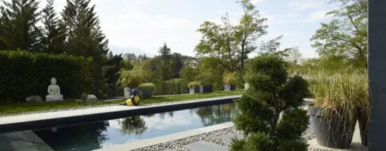 Réaménagement complet d'un jardin avec création d'une piscine - Evian, Thonon, Annemasse